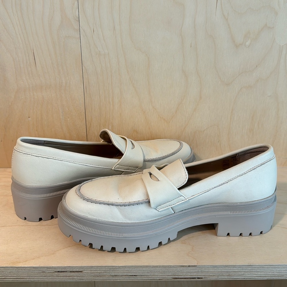 Portland leather chunky loafers - cream smooth - size 9/40